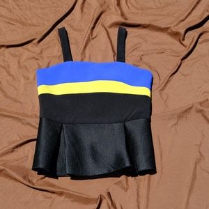 Gracia Blue and Yellow Colorblock Tank Top